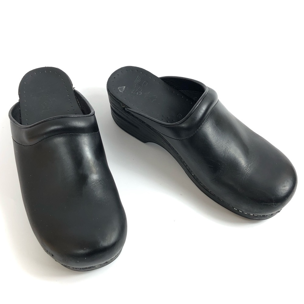 Dansko Women’s Black Leather Slide Mules Clogs Size 9.5 - Picture 4 of 12